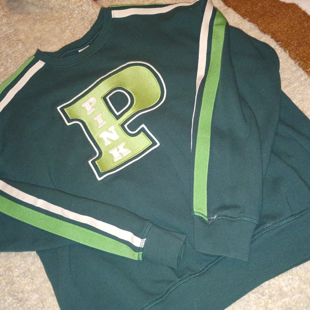 PINK Victoria's Secret Green Sweatshirt And Joggers